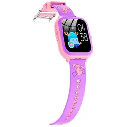Smartwatch infantil T29 4G GPS rosa pulseira de silicone