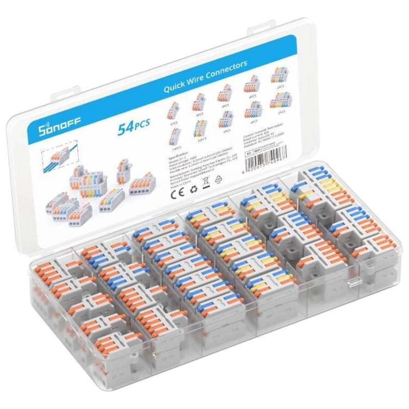 Sonoff D1-2 Gris - Conector para Empalme de Cables 54 Pcs - Ítem