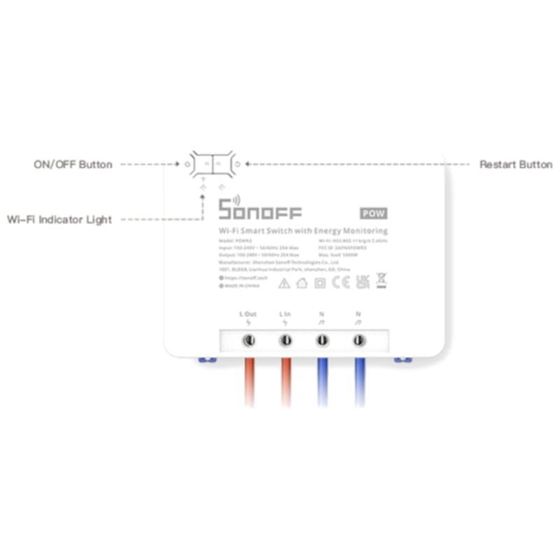 Sonoff POW R3 (25A/5500W) - Interrupteur intelligent avec compteur de puissance - Ítem3