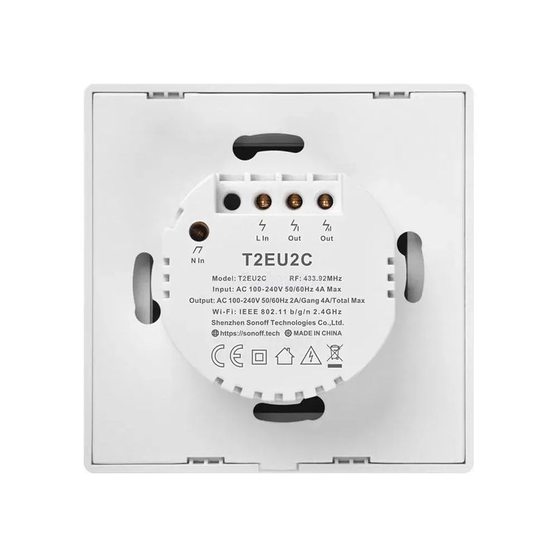 Sonoff T2EU2C-TX 2 botones Táctil Blanco - Interruptor de pared WiFi - Ítem1