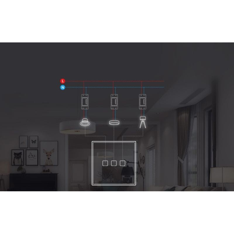 Sonoff T2EU3C-RF 433MHz 3 botones - Interruptor táctil inteligente programable - Ítem7