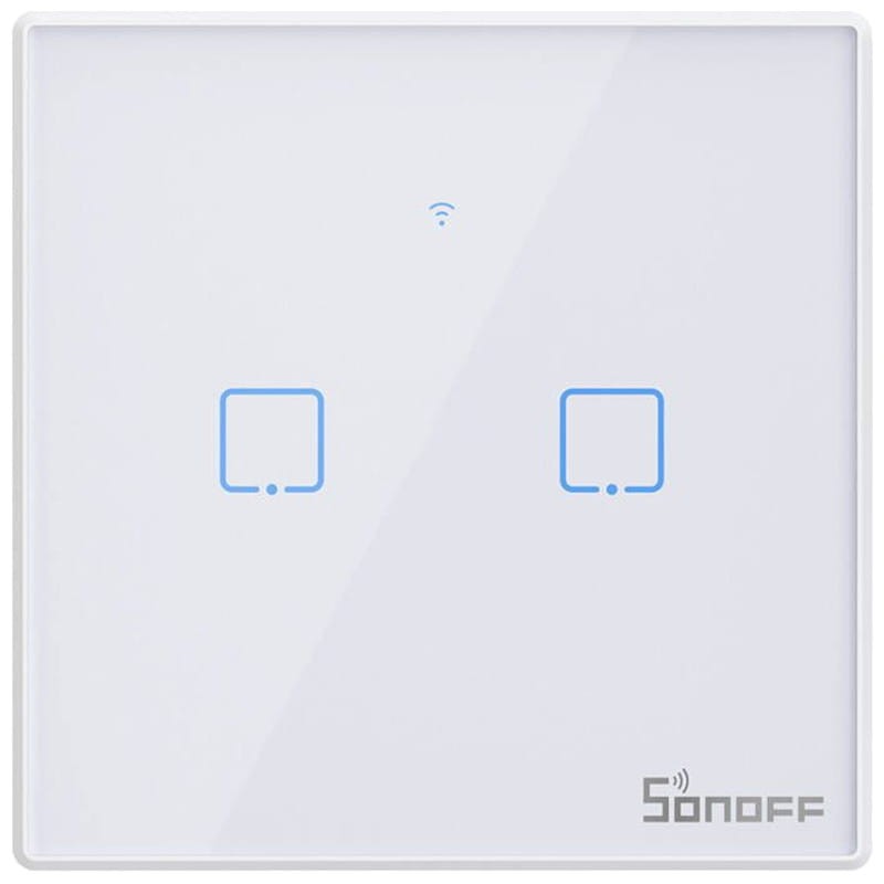 Sonoff T2EU2C-TX 2 botones Táctil Blanco - Interruptor de pared WiFi - Ítem