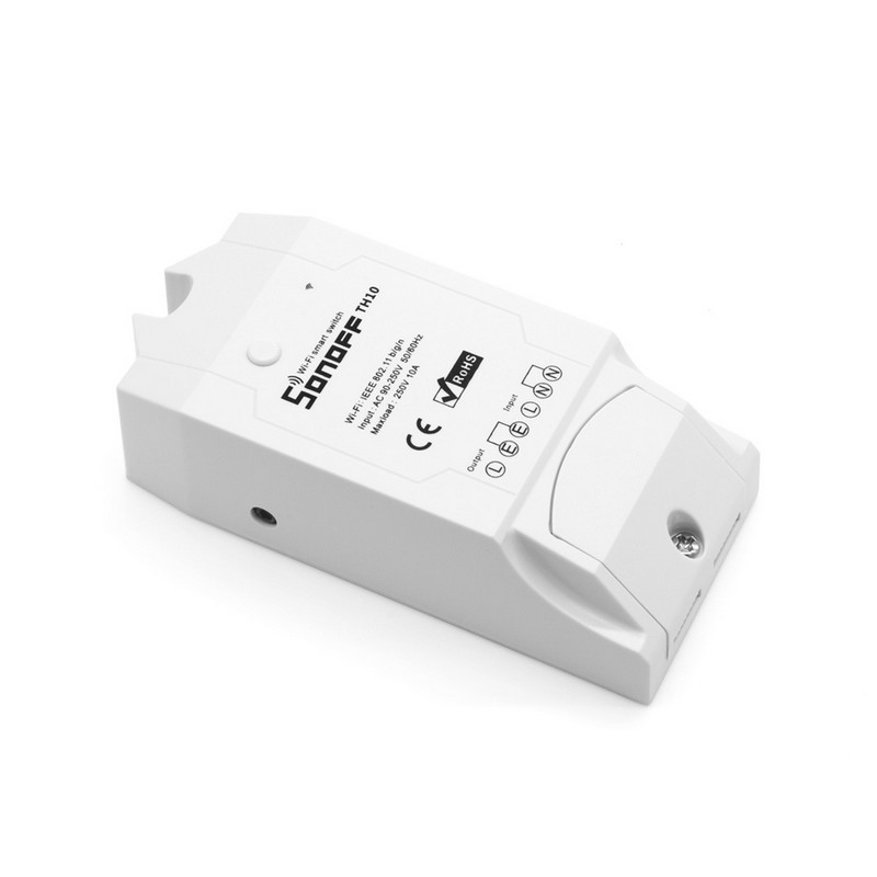 Sonoff TH16 Switch WiFi - Smart Control Temperatura / Humedad - Detalle del switch (destaca por crear un sistema inteligente de productos sonoff conectados que se activan en función de variables de medición de temperatura y humedad)