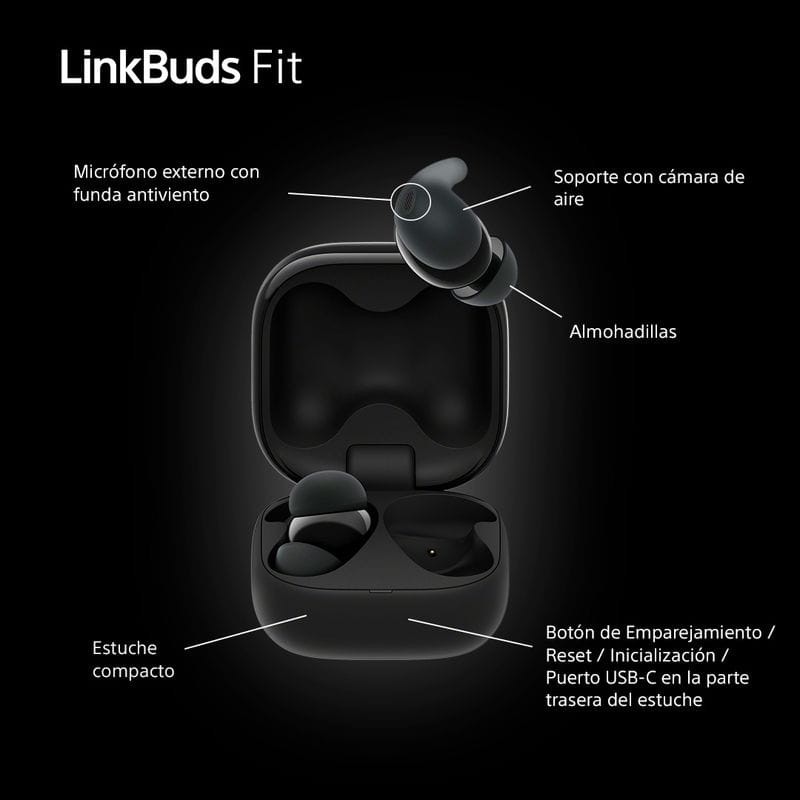 Sony LinkBuds Fit Negro - Auriculares Bluetooth - Ítem9