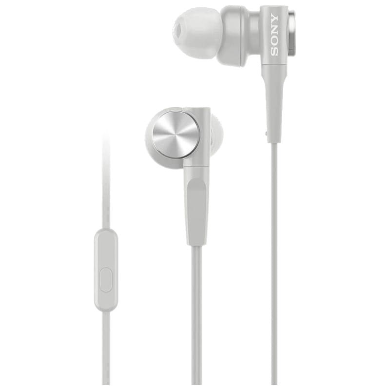 Sony MDR-XB55AP Blanco - Auriculares In-Ear con cable, sonido más potente y  micrófono