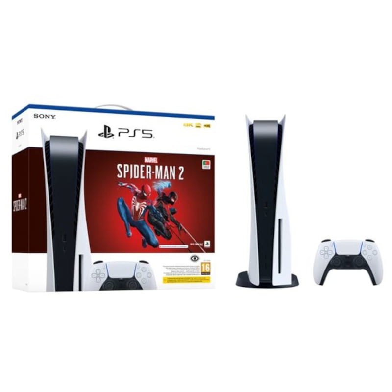 Consola Playstation 5 Estándar 825GB Blanco + Marvel Spider Man 2