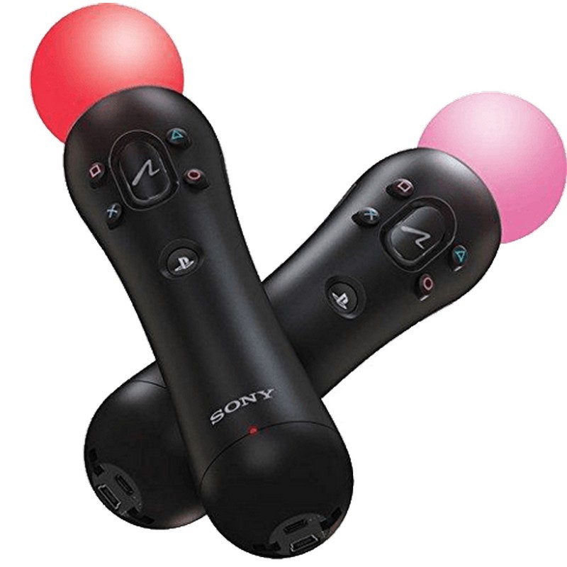 Sony PS4 Pack Move Twins - Preto - Esfera com iluminação (cores diferentes dependendo da acção e tempo de reprodução) - Compatível com PlayStation Camera V 2.0 - Compatível com óculos PlayStation VR - Jogo de controlo de movimento na PS4