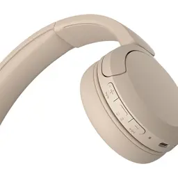 Sony WH-CH520 Crema, audífonos inalámbricos plegables con diadema acolchada, copa redonda y botones laterales para volumen, llamada y reproducción