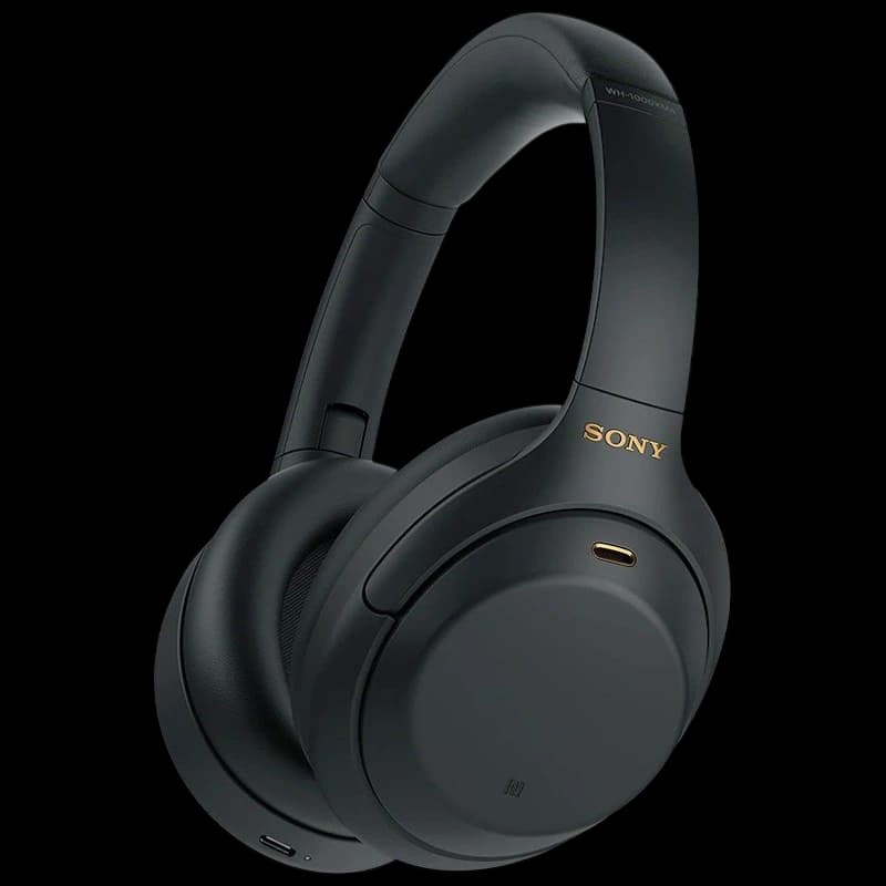 Sony WH-1000XM4 Bluetooth ANC Hi-Res 30 h Preto - Sem Selo com design over-ear elegante, almofadas macias, arco ajustável, porta USB-C e detalhes dourados da marca Sony