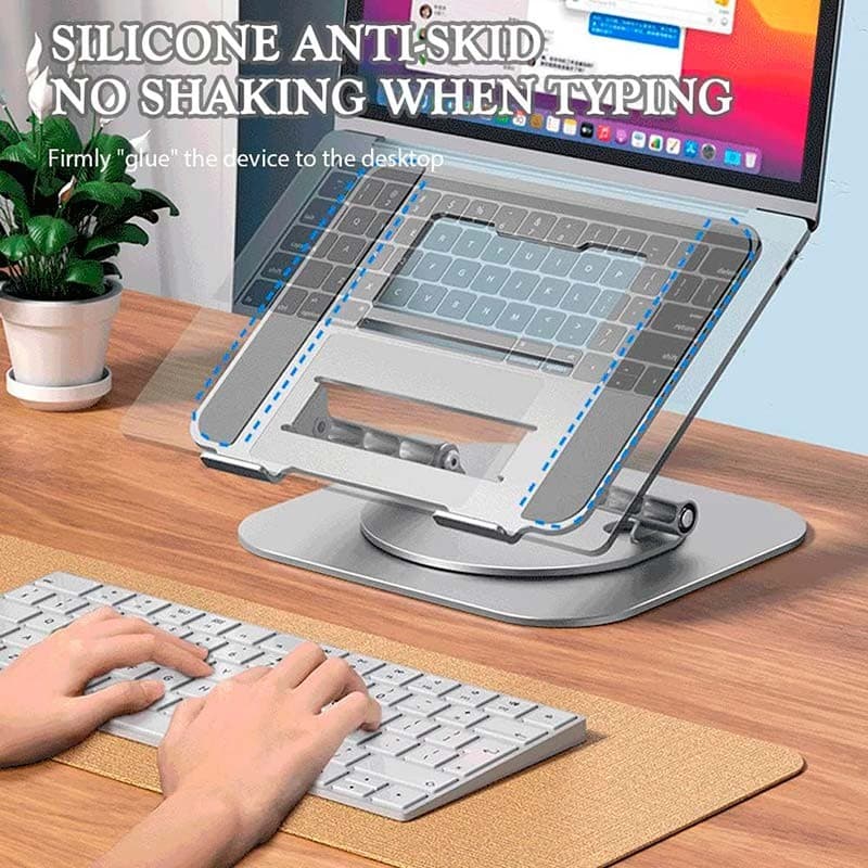 Suporte Giratório LS928 para Tablet e Computador Portátil de Alumínio Cinzento Escuro - almofadas de silicone