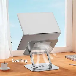 Suporte Giratório LS928 para Tablet e Computador Portátil de Alumínio Cinzento Escuro - refrigeração