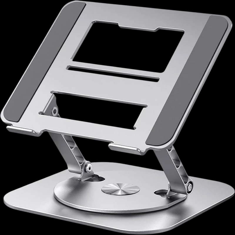 Suporte Giratório LS928 para Tablet e Computador Portátil de Alumínio Prateado