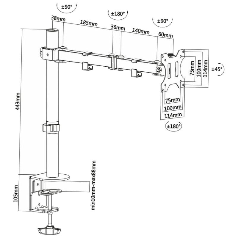 Suporte para Monitor Aisens DT32TSR-039 13-27 8KG VESA - Item4