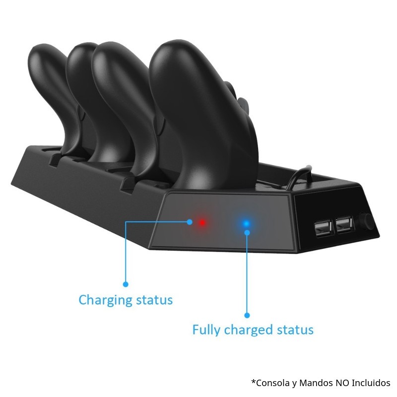 Comprar Soporte Pro Playstation (PS4) 3 USB/Estación de Carga  Mandos/Ventilador - PowerPlanetOnline