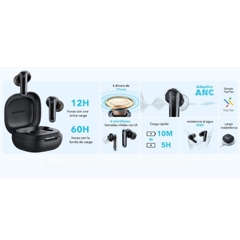 Soundcore P40i Preto - Auscultadores sem fios - Item2