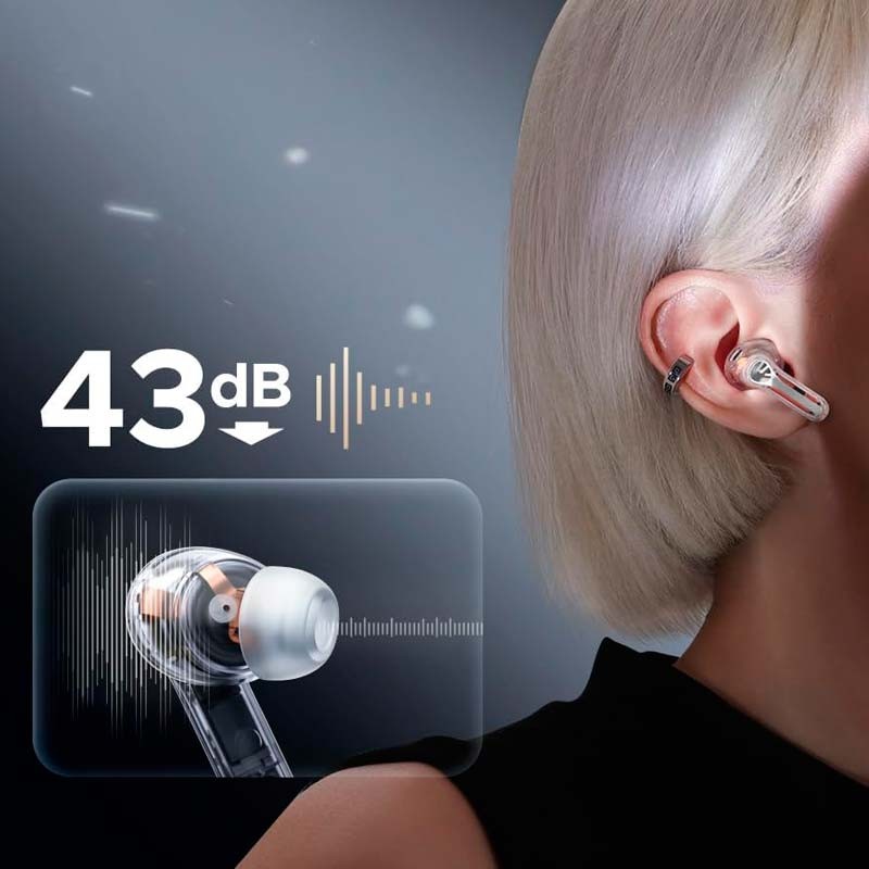 Auriculares Bluetooth SoundPEATS Capsule3 Pro Branco Transparente - Item2