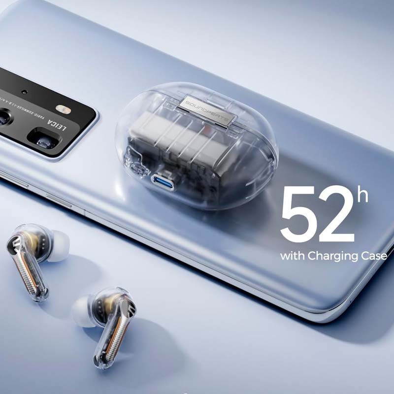 Auriculares Bluetooth SoundPEATS Capsule3 Pro Branco Transparente - Item4