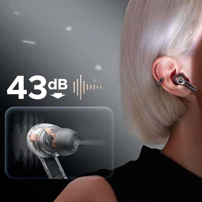 Auriculares Bluetooth SoundPEATS Capsule3 Pro Preto Transparente - Item3