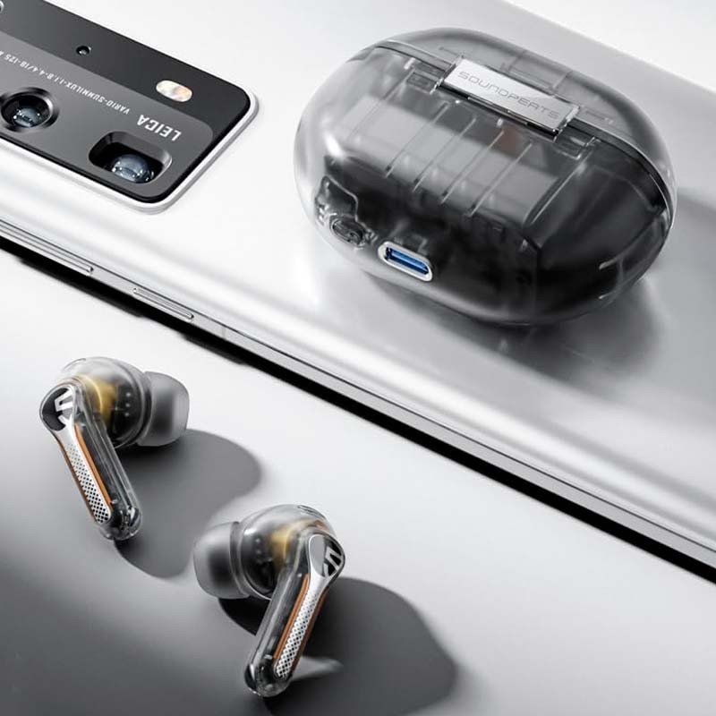 Auriculares Bluetooth SoundPEATS Capsule3 Pro Preto Transparente - Item5
