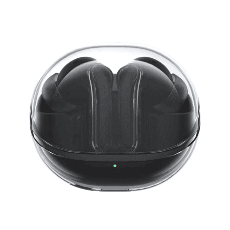 Vista frontal del estuche de los Auriculares SoundPEATS Clear Negro