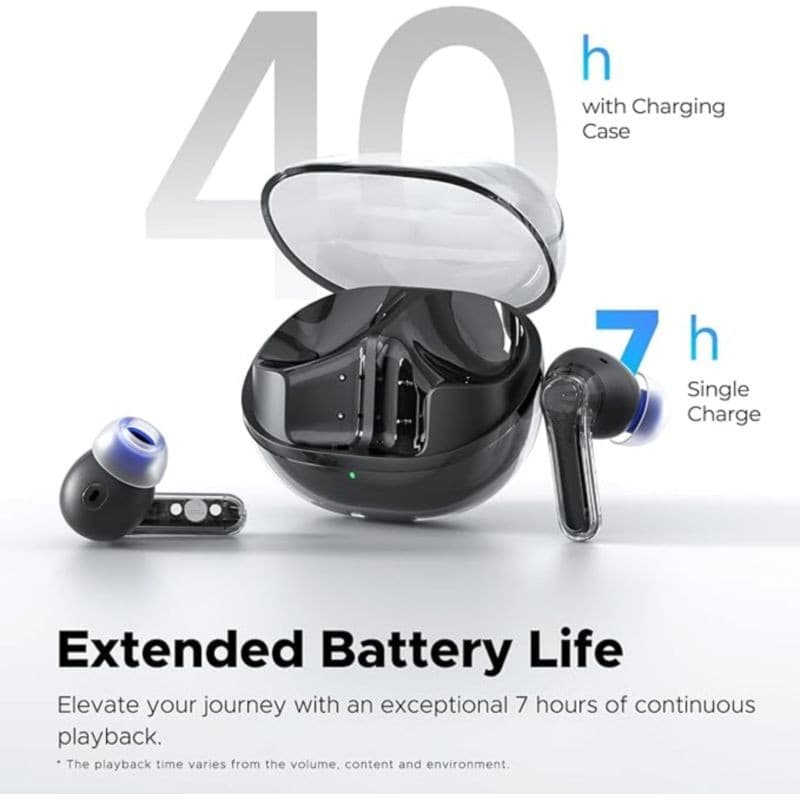 Auriculares SoundPEATS Clear Negro con autonomía de 40 horas