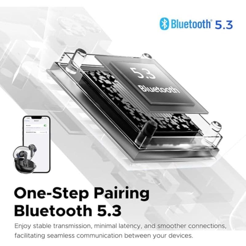 Auriculares SoundPEATS Clear Negro con Bluetooth 5.3