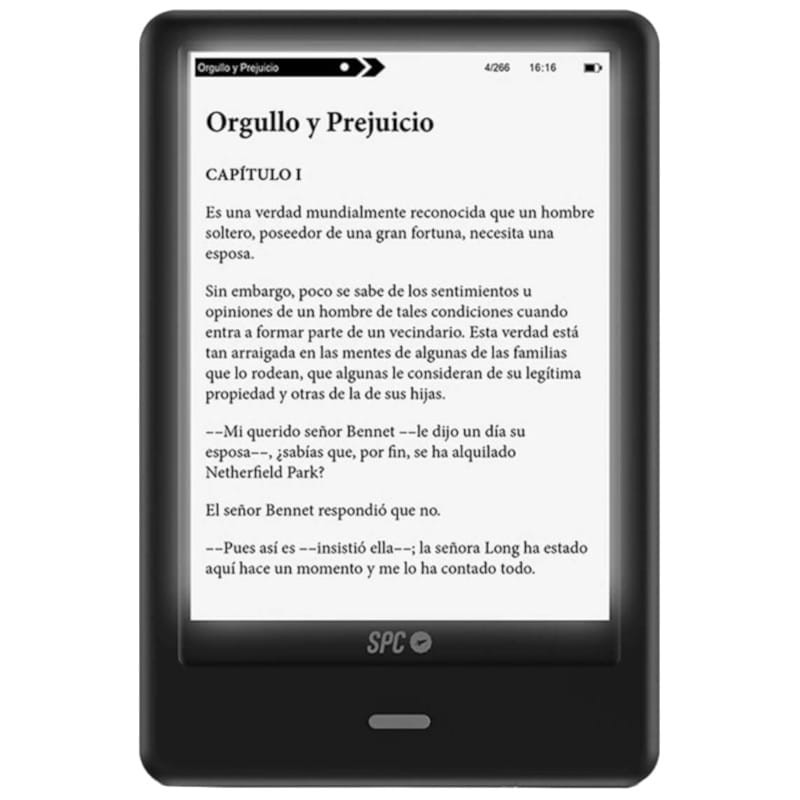 SPC Dickens Light Pro eReader 8GB with Dimmable front Light Black