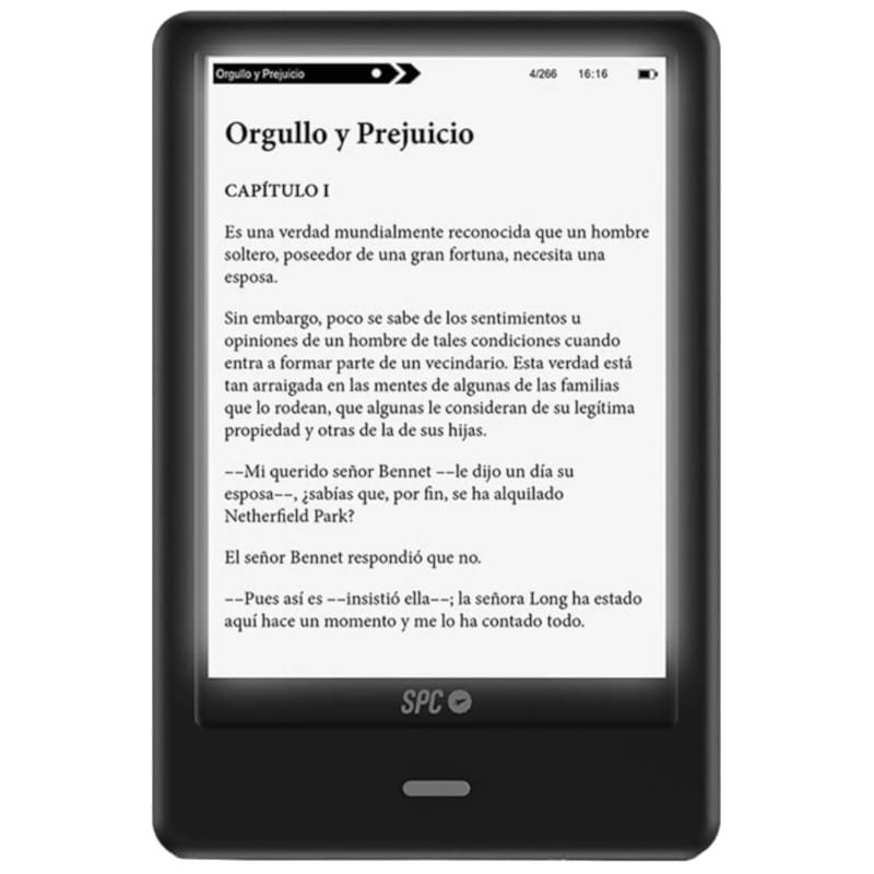 SPC Dickens Light Pro eReader 8GB com Luz frontal Regulável Preto - Item