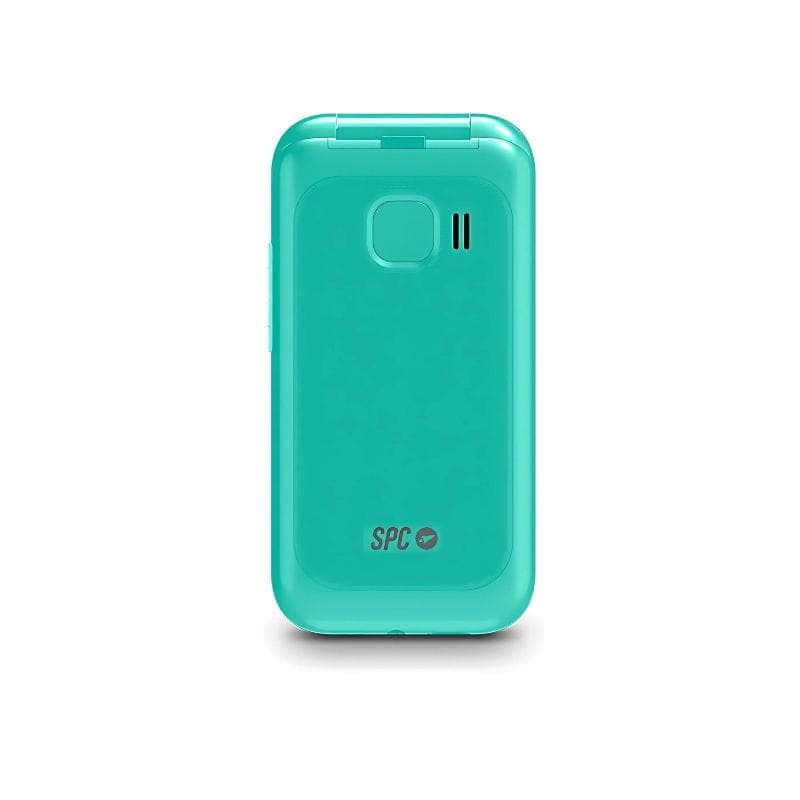 Vista frontal trasera del Teléfono Móvil SPC WILD 4G Verde con detalle del botón SOS