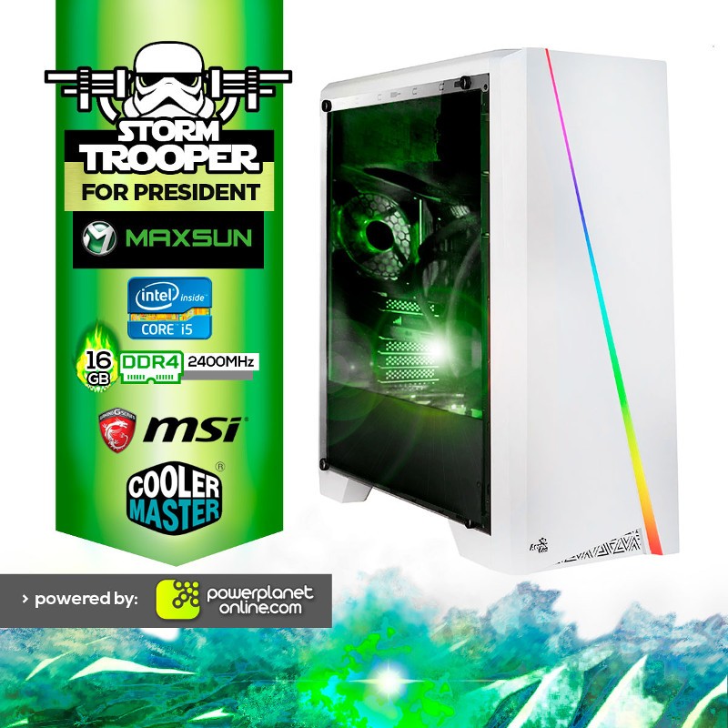 PC Gaming Intel I5 8600K/16GB/120GB+2TB/GTX1060TI 6GB Storm Trooper For President