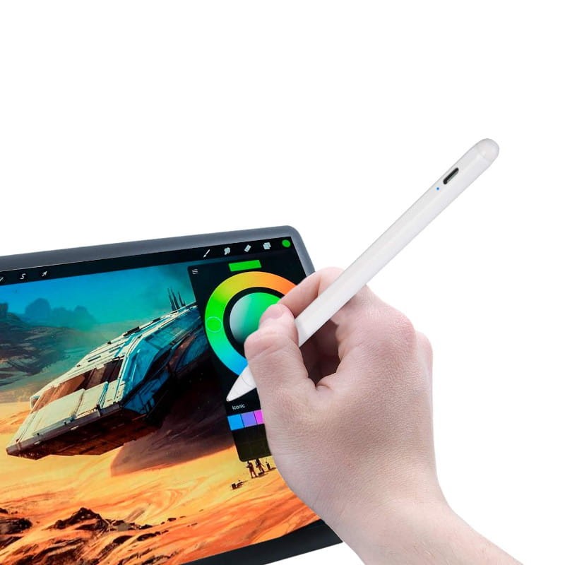 Caneta Stylus K806 Magnética Capacitiva Cinza para Xiaomi Pad/Apple iPad/Samsung Tab - Item1