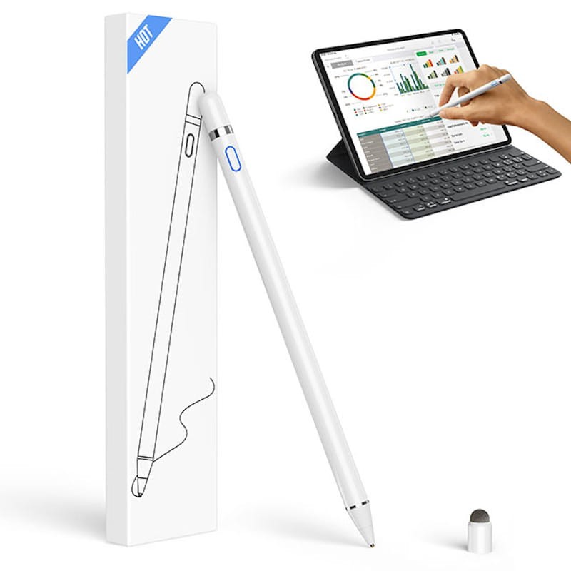 Caneta Stylus Capacitiva Branca K811 para Xiaomi Pad/Apple iPad/Samsung Tab - Item2