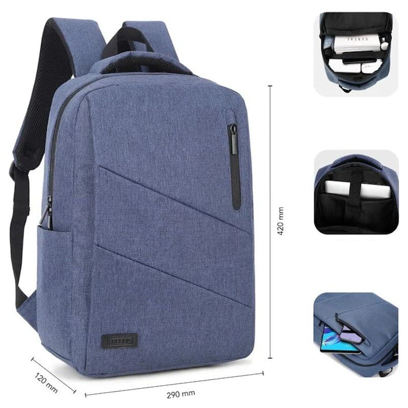 Subblim City Laptop Backpack 15.6 Bleu Dimensions