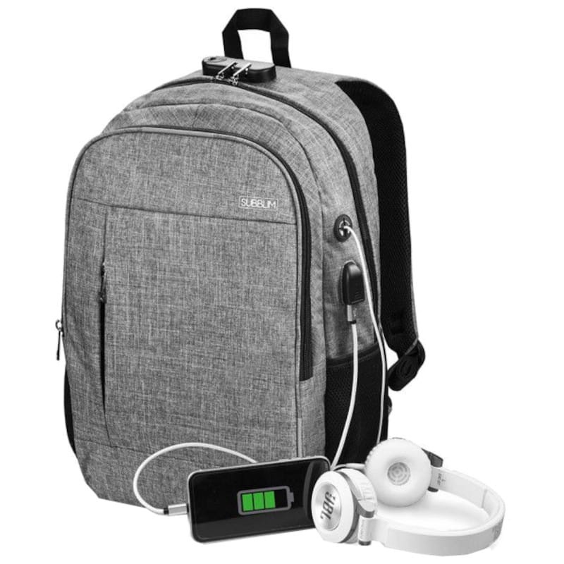 Subblim Urban Lock System 16 Gris - Sac à dos pour ordinateur portable - Ítem3