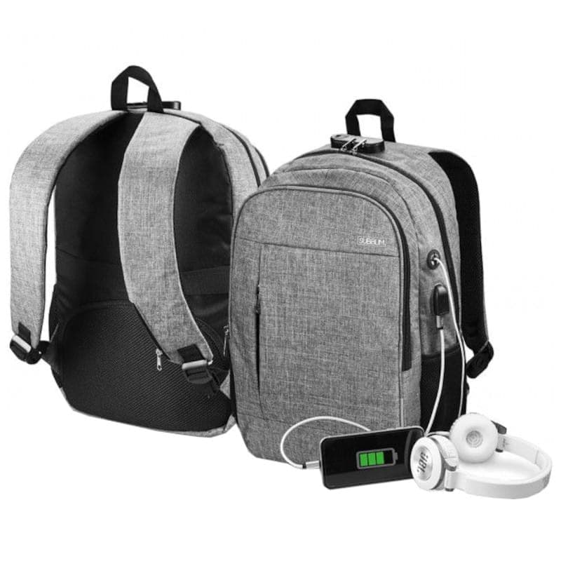 Connexions de Subblim Urban Lock System 16 Gris - Sac à dos pour ordinateur portable
