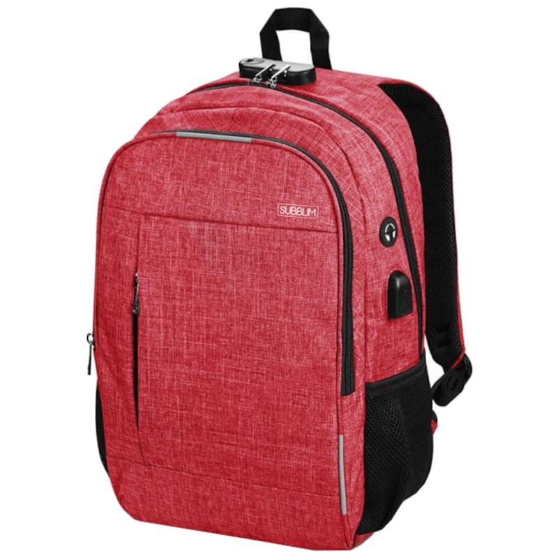 Subblim Urban Lock System 16 Vermelho - Mochila para Portátil - Item