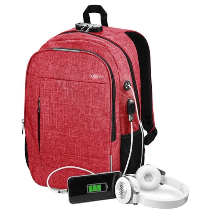 Subblim Urban Lock System 16 Vermelho - Mochila para Portátil - Item2