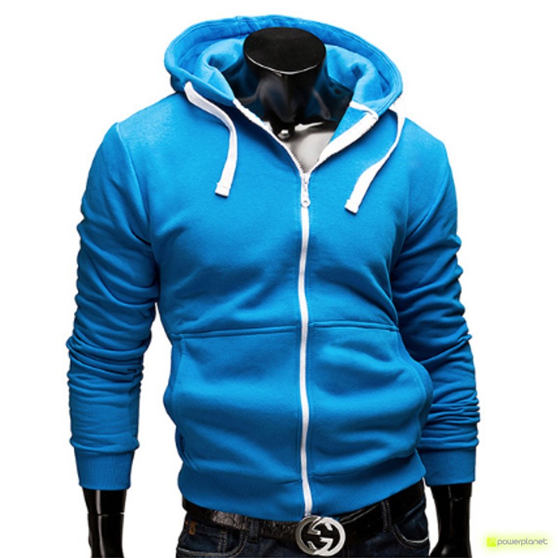 Comprar Sudadera Color Zipper Azul - Hombre - PowerPlanetOnline.com