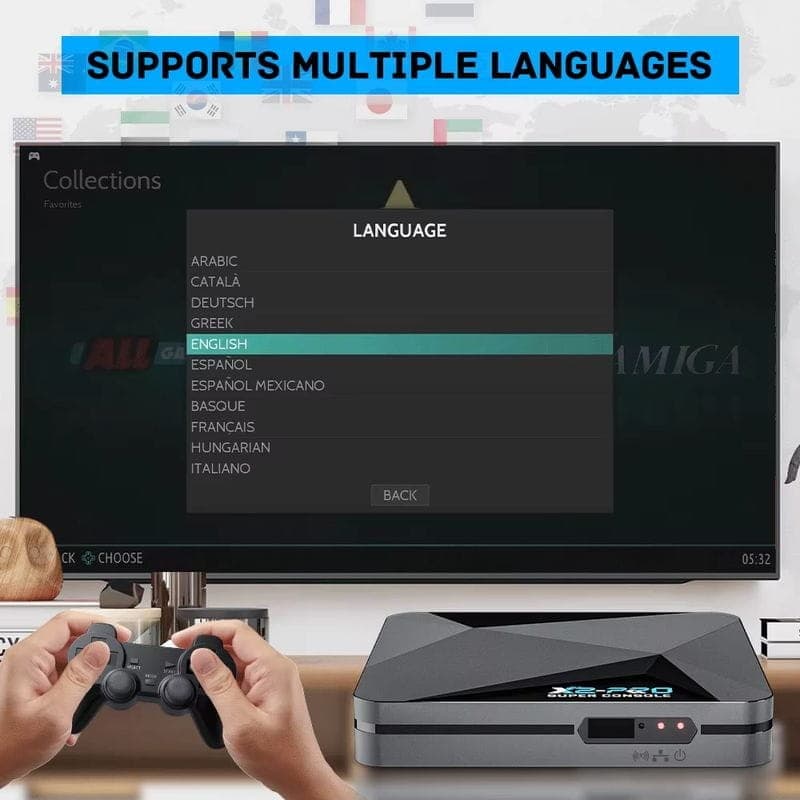 Langues de Super Console X2 Pro 2Go/8Go Triple OS + Carte 256Go - Retro Console