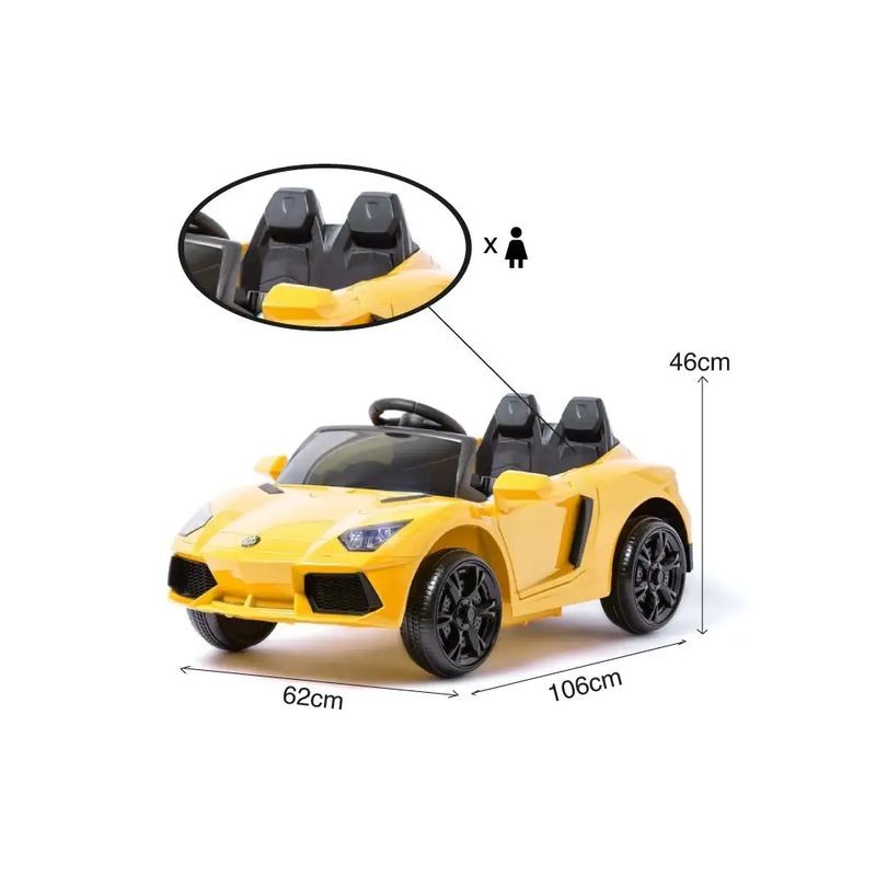 Super Deportivo Estilo Lamborghini 12V Amarillo - Coche eléctrico para niños - Ítem11