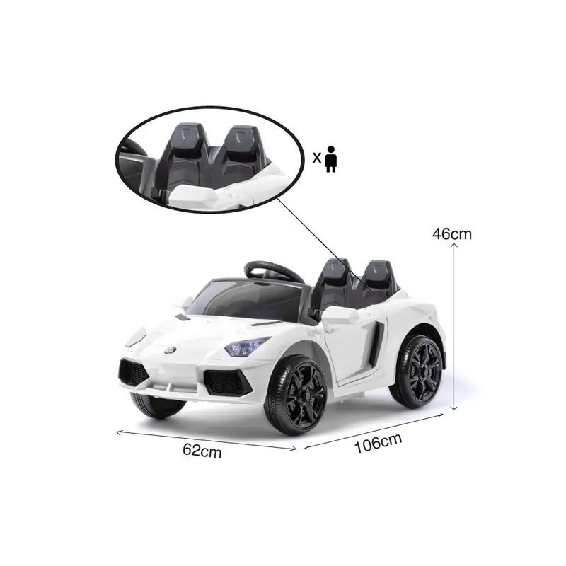 Super Deportivo Estilo Lamborghini 12V Blanco - Coche eléctrico para niños - Ítem10