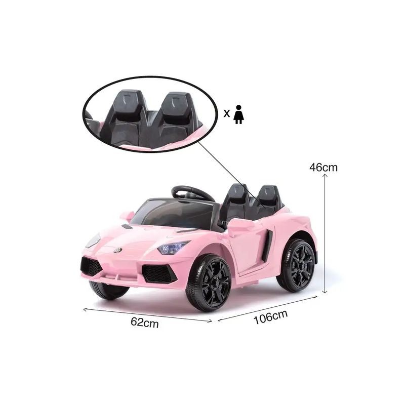 Super Desportivo Style Lamborghini 12V Rosa - Carro elétrico para crianças - Item12