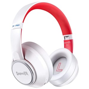 Super EQ S1 Blanc et Rouge - Casque Bluetooth