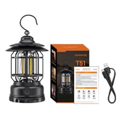 Conteúdo da caixa de lâmpadas de acampamento Superfire T51