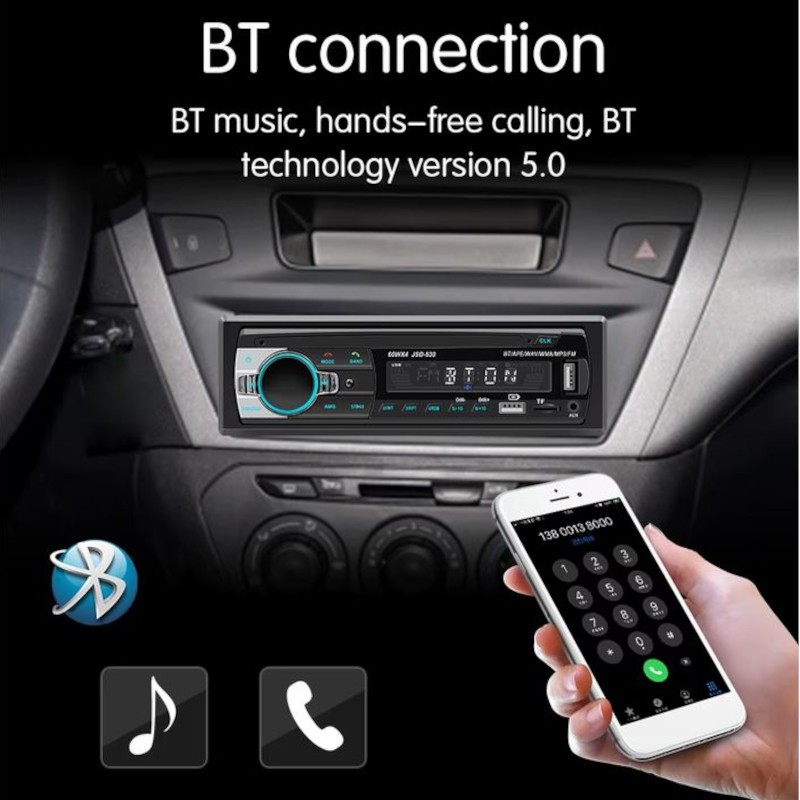 1 DIN Car Stereo SWM 530L Bluetooth Preto - Item3