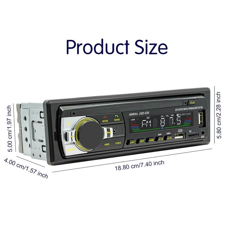 1 DIN Car Stereo SWM 530L Bluetooth Preto - Item6