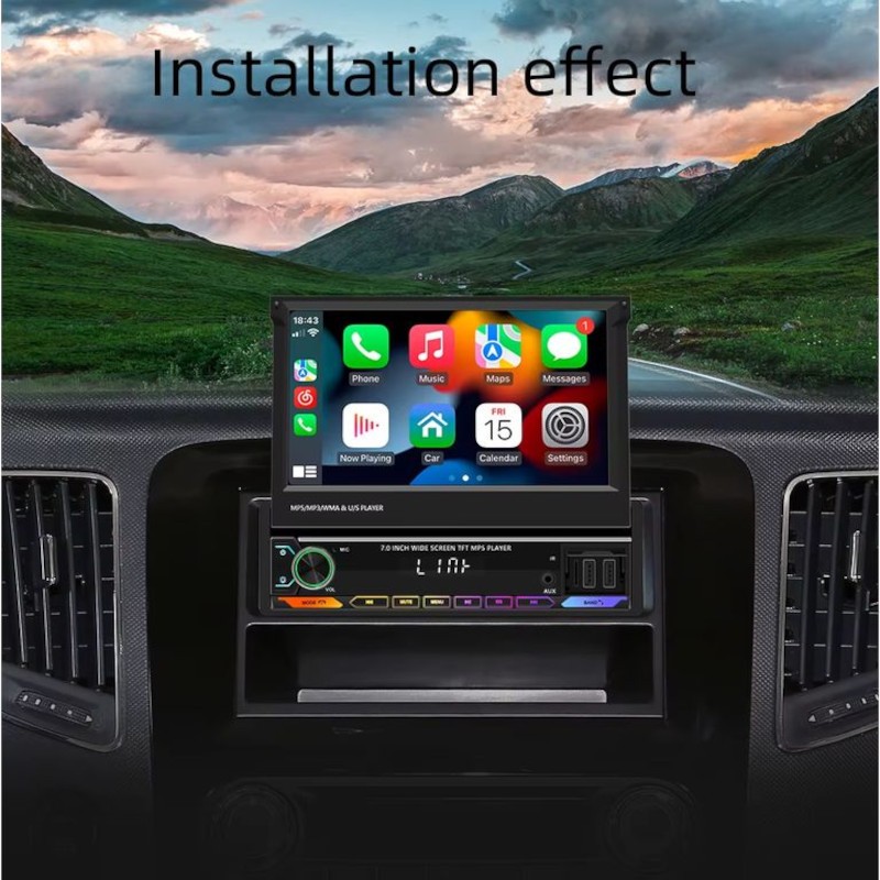 Autoradio 1 DIN SWM 9614C 7 pouces Bluetooth/Carplay USB Noir - Ítem3