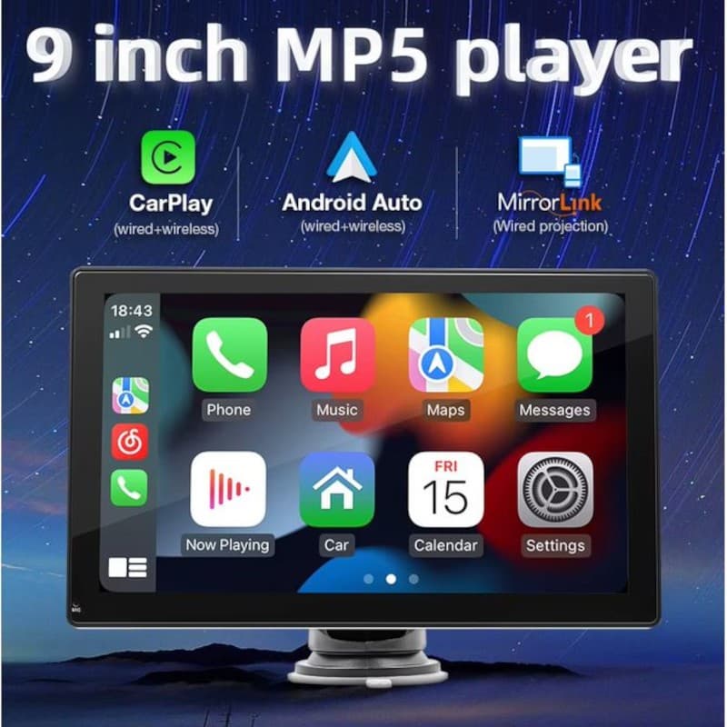 Frontal de Pantalla táctil universal SWM B5308 Negro - Reproductor multimedia para coche