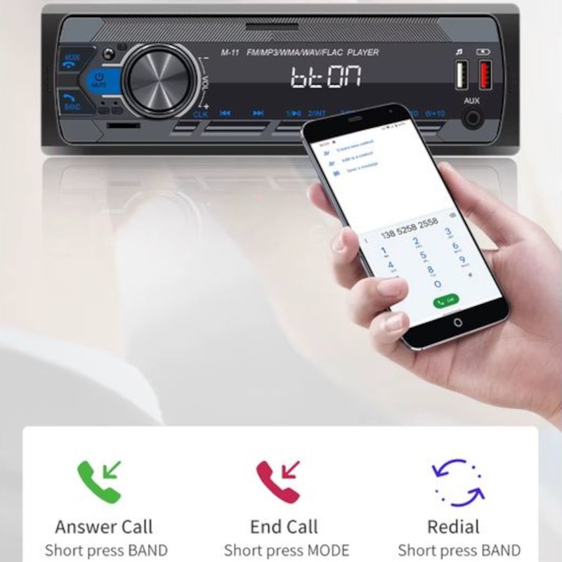 Autorradio 1 DIN SWM M11 Bluetooth Negro - Ítem3