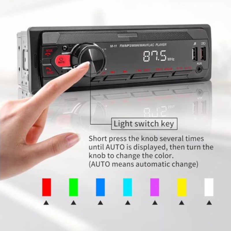 Autorradio 1 DIN SWM M11 Bluetooth Negro - Ítem4